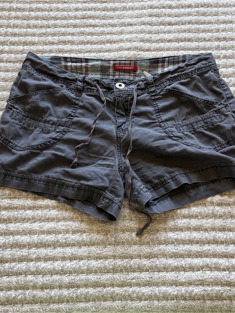 UNIONBAY Gray Drawstring Cargo Shorts